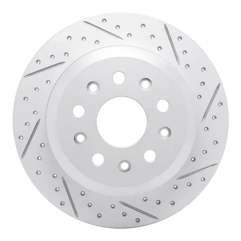 R1 18-25 Jeep Wrangler Rear Right Drilled & Slotted Geo-Carbon Rotor 1
