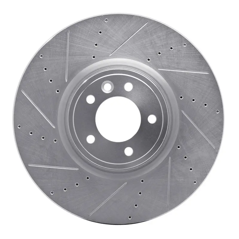R1 18-25 Land Rover Defender 90 Front Left Drilled & Slotted Silver Brake Rotor 1