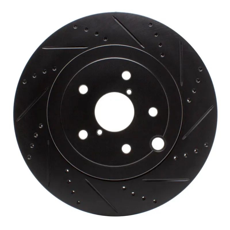 R1 18-25 Subaru Wrx Rear Right Drilled & Slotted Black Brake Rotor 1