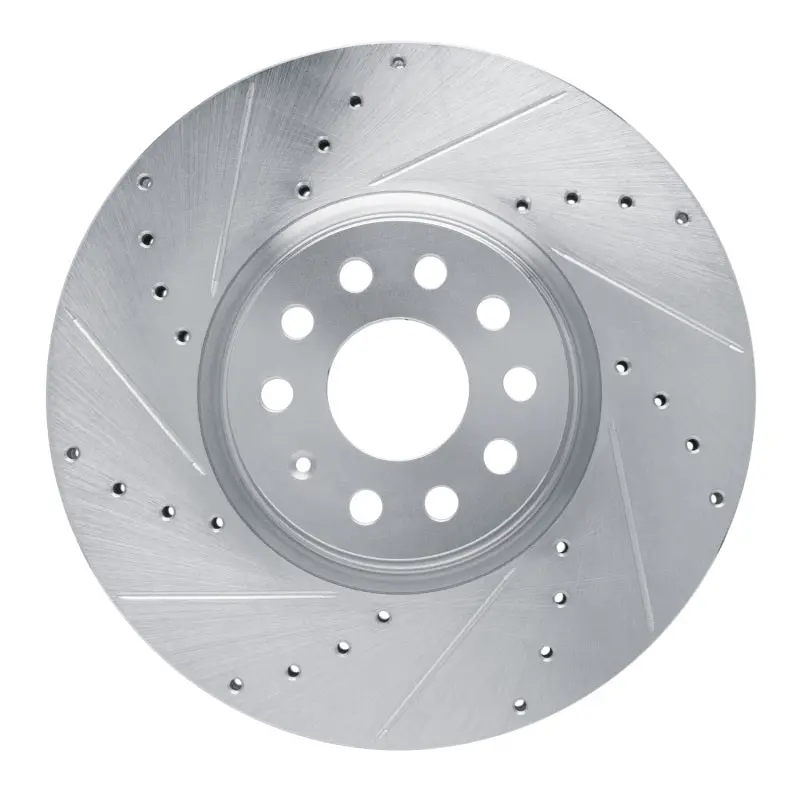 R1 18-25 Volkswagen Teramont (Mexico) Front Left Drilled & Slotted Silver Brake Rotor 1