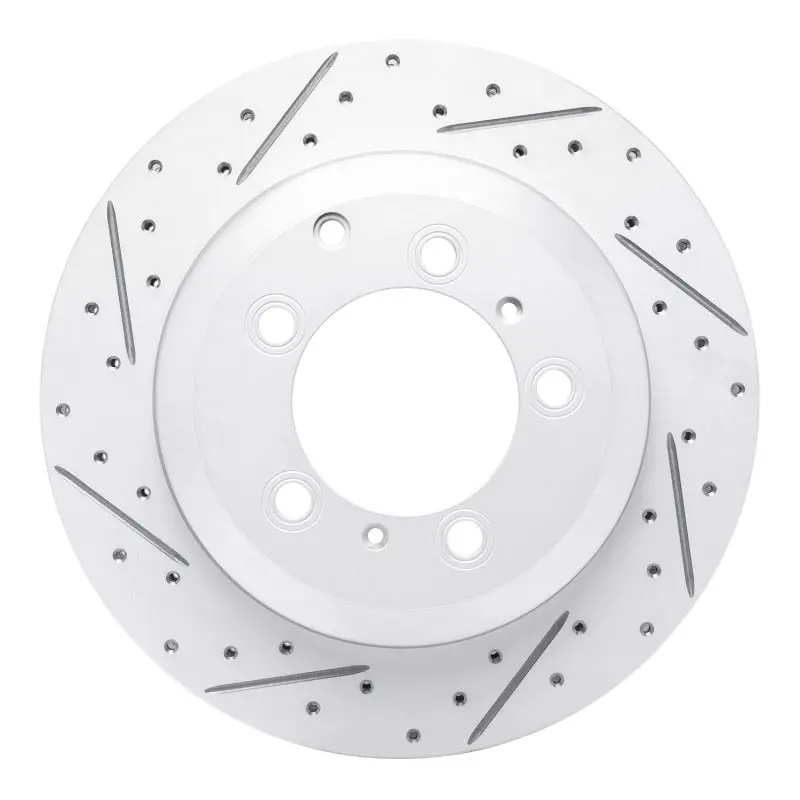 R1 19-23 Porsche Cayenne Rear Left Drilled & Slotted Geo-Carbon Rotor 1