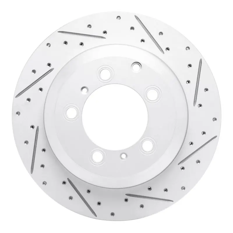R1 19-23 Porsche Cayenne Rear Right Drilled & Slotted Geo-Carbon Rotor 1