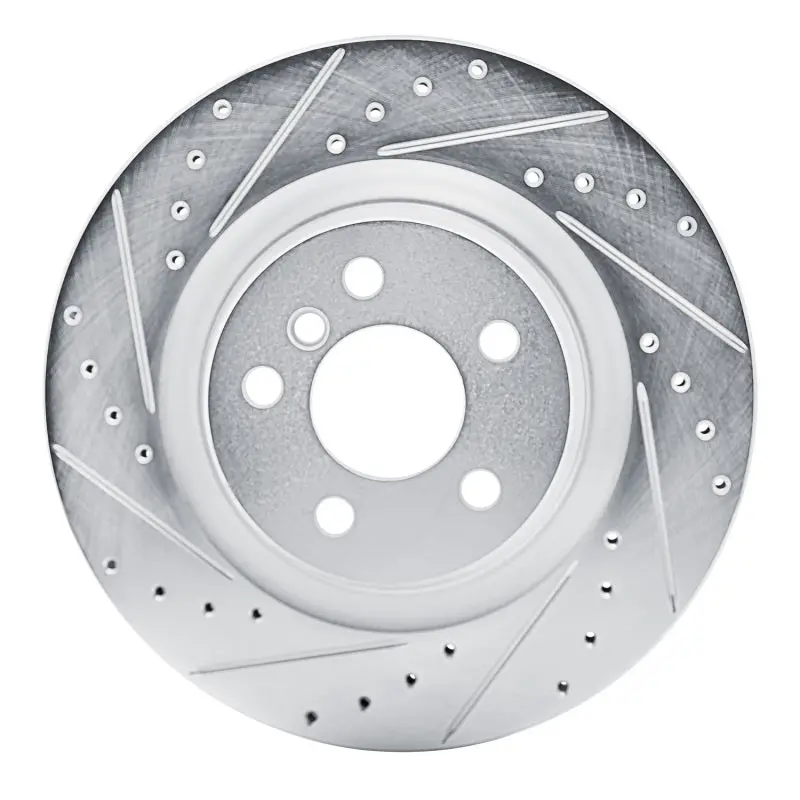 R1 19-24 Bmw M235i Xdrive Gran Coupe Rear Left Drilled & Slotted Silver Brake Rotor 1