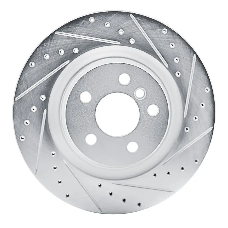 R1 19-24 Bmw X2 Rear Right Drilled & Slotted Silver Brake Rotor 1