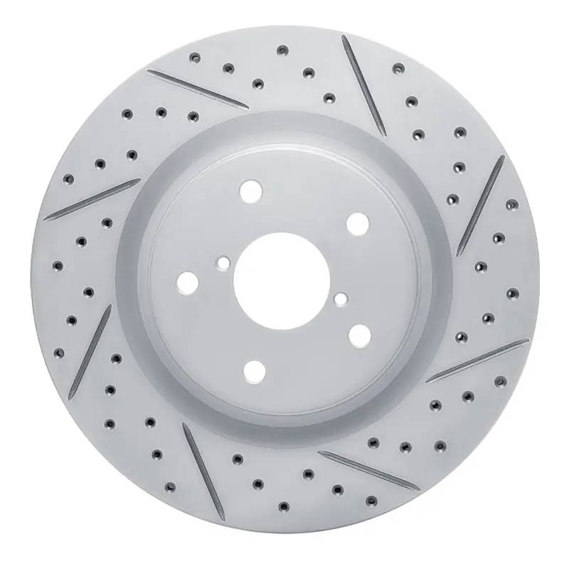 R1 19-24 Subaru Forester Front Right Drilled & Slotted Geo-Carbon Rotor 1
