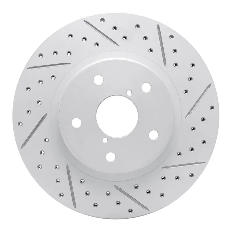 R1 19-24 Subaru Forester Front Right Drilled & Slotted Geo-Carbon Rotor 1