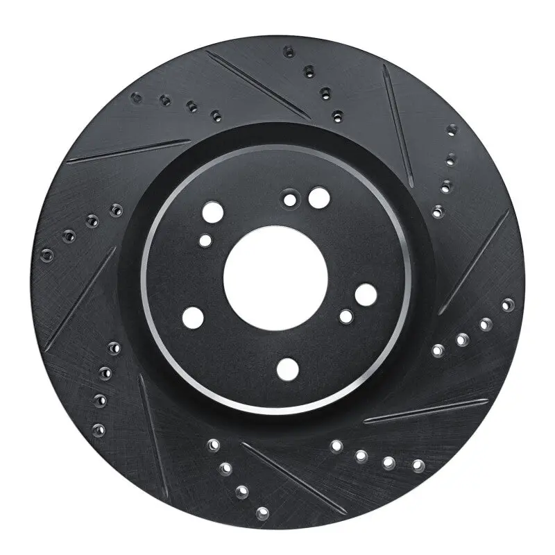 R1 19-25 Acura Rdx Front Right Drilled & Slotted Black Brake Rotor 1