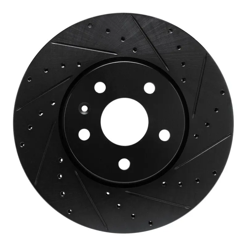 R1 19-25 Buick Envision Front Right Drilled & Slotted Black Brake Rotor 1