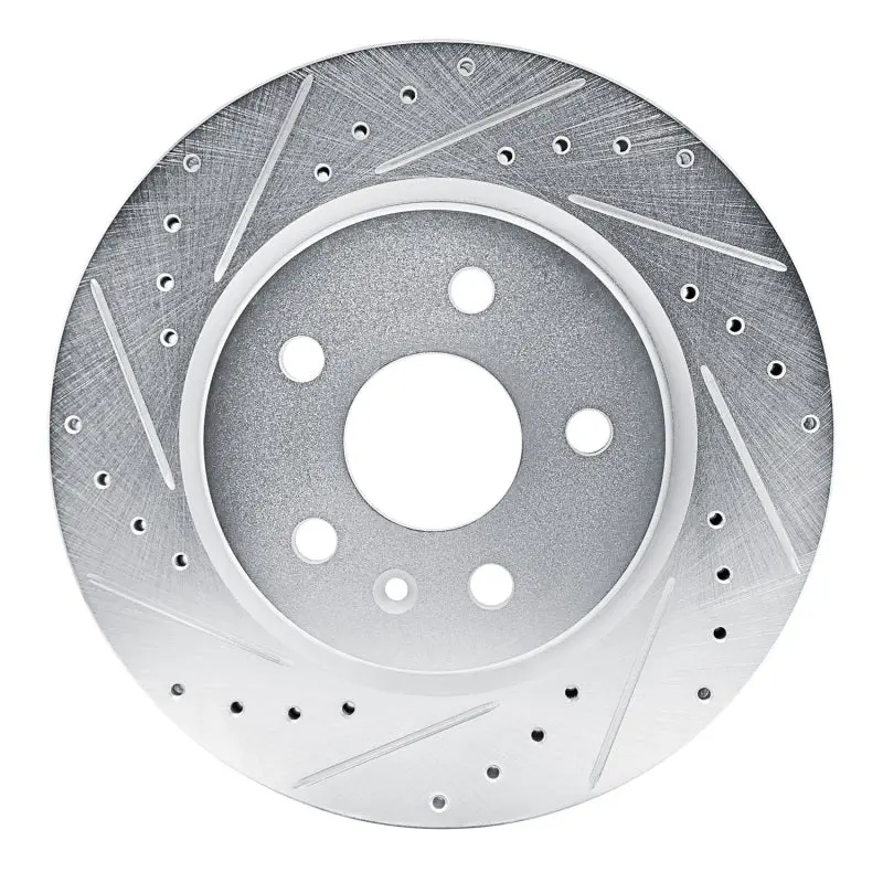 R1 19-25 Buick Envision Rear Left Drilled & Slotted Silver Brake Rotor 1
