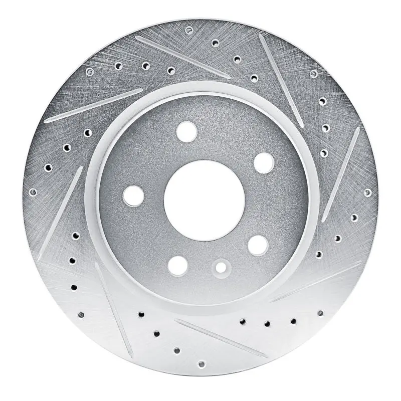 R1 19-25 Buick Envision Rear Right Drilled & Slotted Silver Brake Rotor 1
