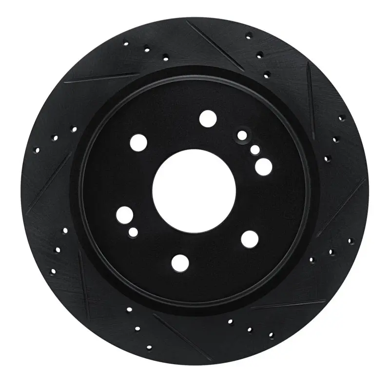 R1 19-25 Cadillac Escalade Esv Rear Right Drilled & Slotted Black Brake Rotor 1