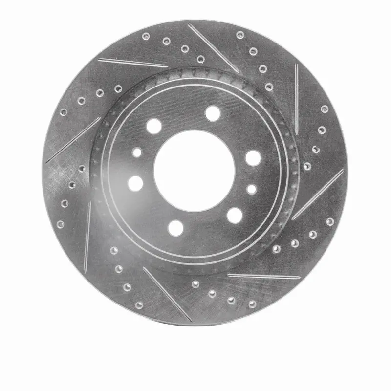 R1 19-25 Cadillac Escalade Front Right Drilled & Slotted Silver Brake Rotor 1
