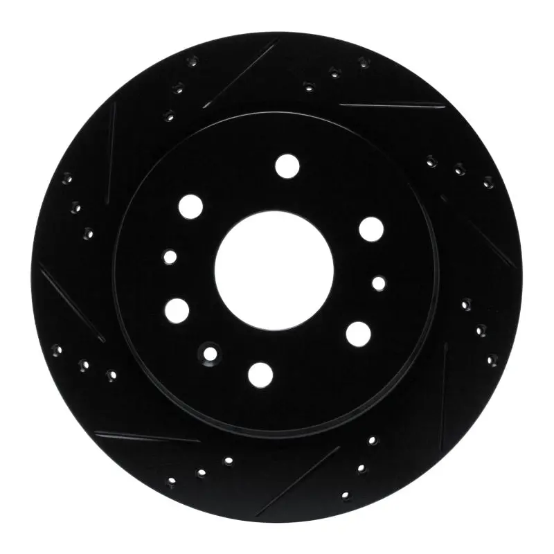 R1 19-25 Cadillac Escalade Rear Left Drilled & Slotted Black Brake Rotor 1