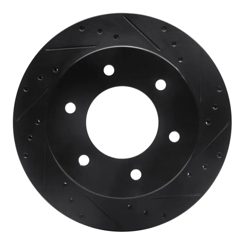 R1 19-25 Ford Bronco Rear Right Drilled & Slotted Black Brake Rotor 1