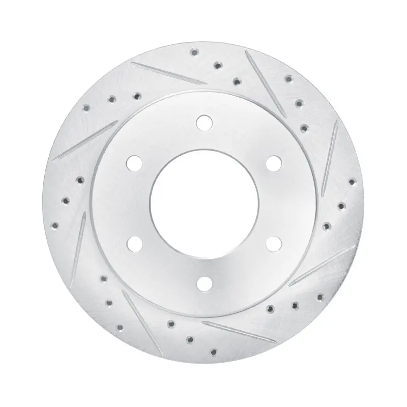R1 19-25 Ford Bronco Rear Right Drilled & Slotted Silver Brake Rotor 1