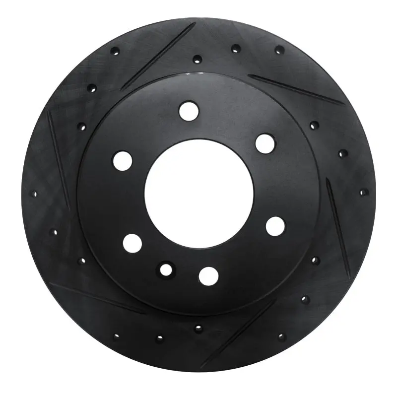 R1 19-25 Freightliner Sprinter 1500 Rear Left Drilled & Slotted Black Brake Rotor 1