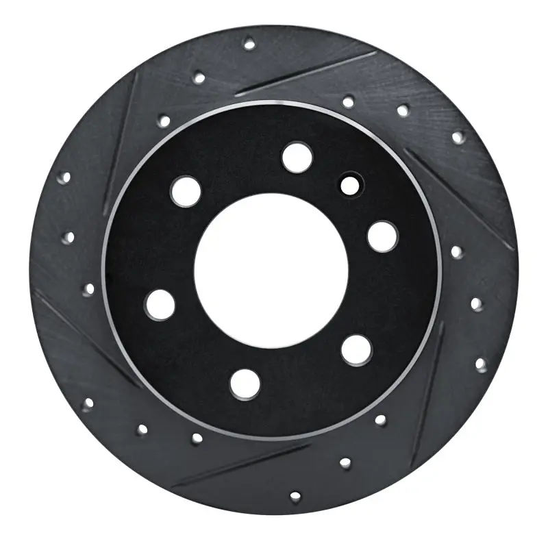 R1 19-25 Freightliner Sprinter 1500 Rear Left Drilled & Slotted Black Brake Rotor 1
