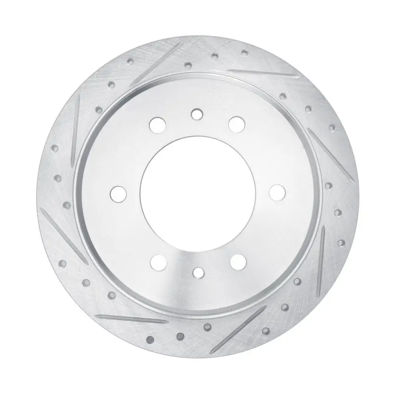R1 19-25 Freightliner Sprinter 2500 Rear Left Drilled & Slotted Silver Brake Rotor 1