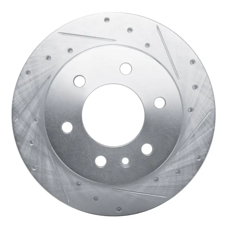 R1 19-25 Freightliner Sprinter 2500 Rear Right Drilled & Slotted Silver Brake Rotor 1