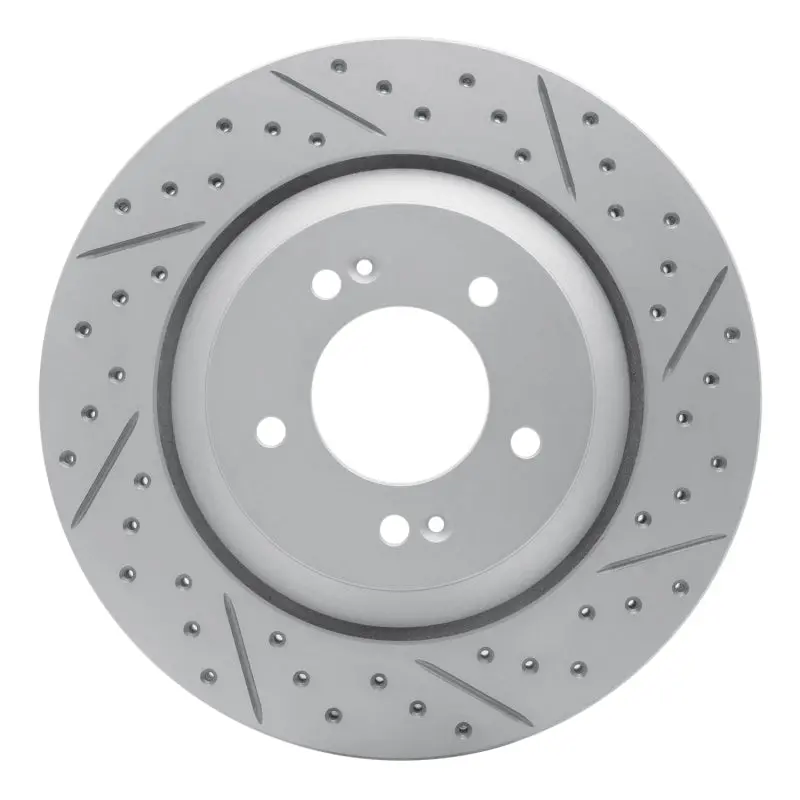 R1 19-25 Hyundai Veloster N Rear Right Drilled & Slotted Geo-Carbon Rotor 1