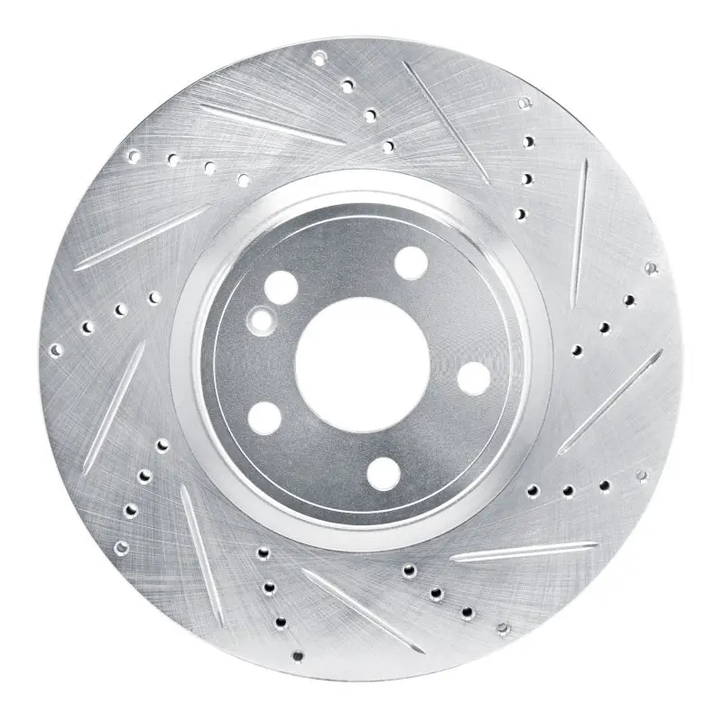 R1 19-25 Mercedes-Benz A220 Front Right Drilled & Slotted Silver Brake Rotor 1