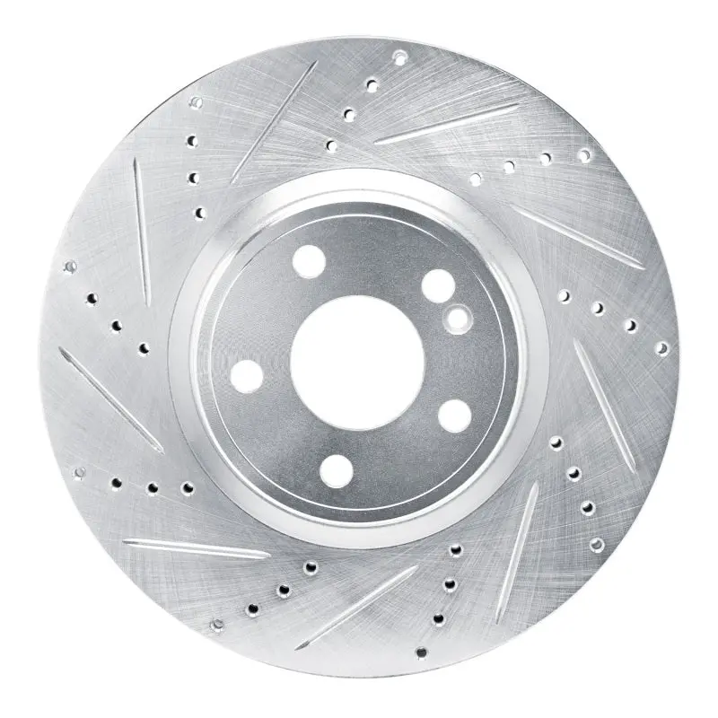 R1 19-25 Mercedes-Benz Cla250 Front Left Drilled & Slotted Silver Brake Rotor 1