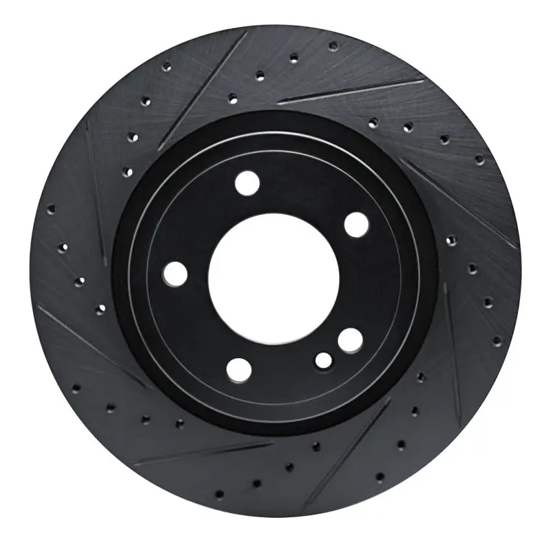 R1 19-25 Mercedes-Benz G500 (Mexico) Rear Left Drilled & Slotted Black Brake Rotor 1