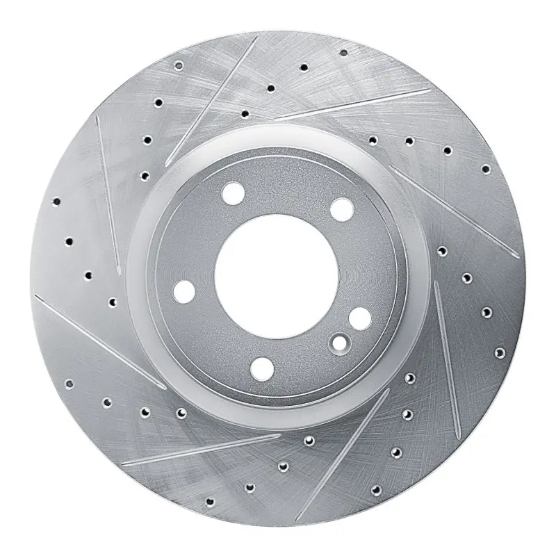 R1 19-25 Mercedes-Benz G550 Front Left Drilled & Slotted Silver Brake Rotor 1