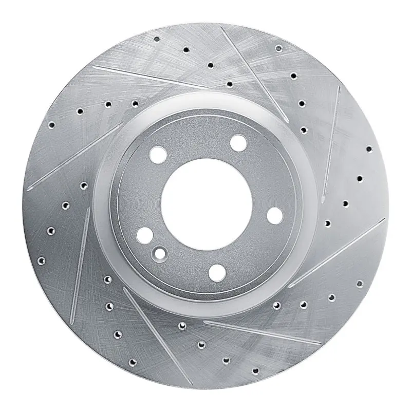 R1 19-25 Mercedes-Benz G550 Front Right Drilled & Slotted Silver Brake Rotor 1