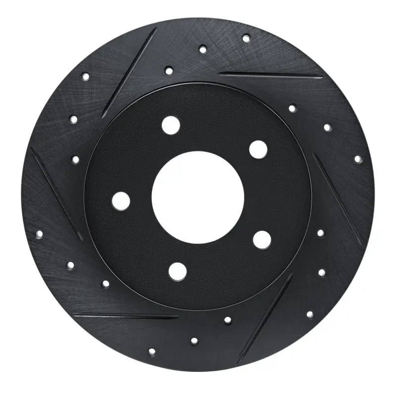R1 19-25 Nissan Altima Rear Left Drilled & Slotted Black Brake Rotor 1