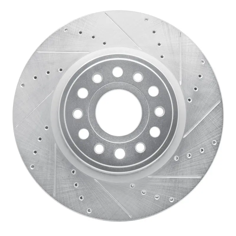 R1 19-25 Ram 1500 Front Right Drilled & Slotted Silver Brake Rotor 1