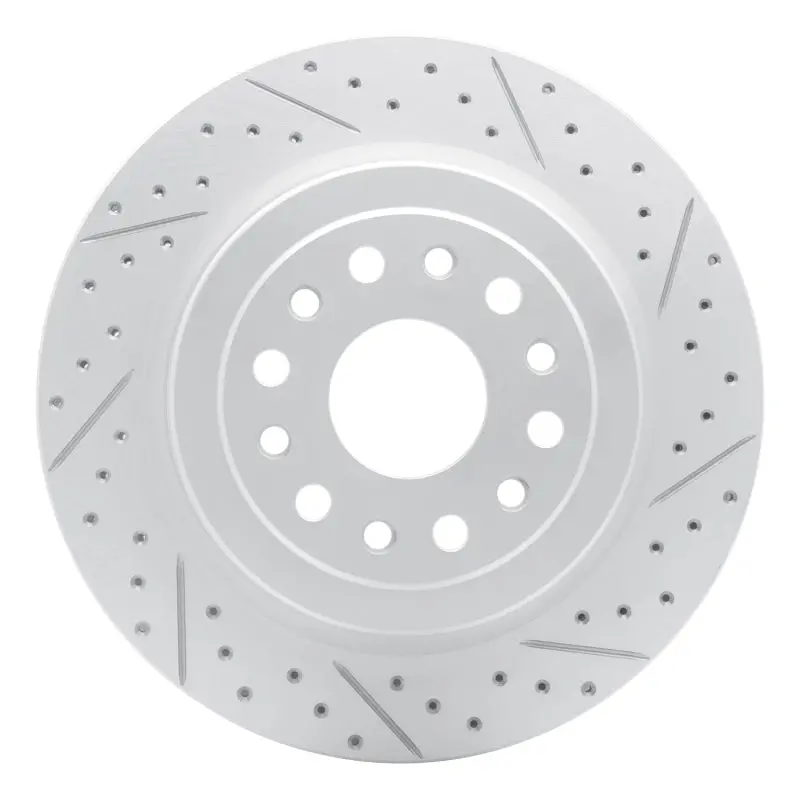 R1 19-25 Ram 1500 Rear Right Drilled & Slotted Geo-Carbon Rotor 1