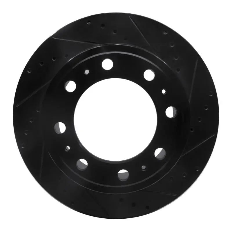 R1 19-25 Ram 3500 Rear Right Drilled & Slotted Black Brake Rotor 1