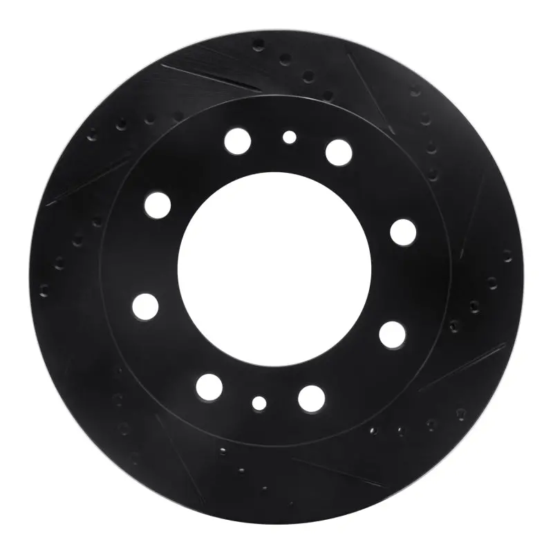 R1 19-25 Ram 3500 Rear Right Drilled & Slotted Black Brake Rotor 1