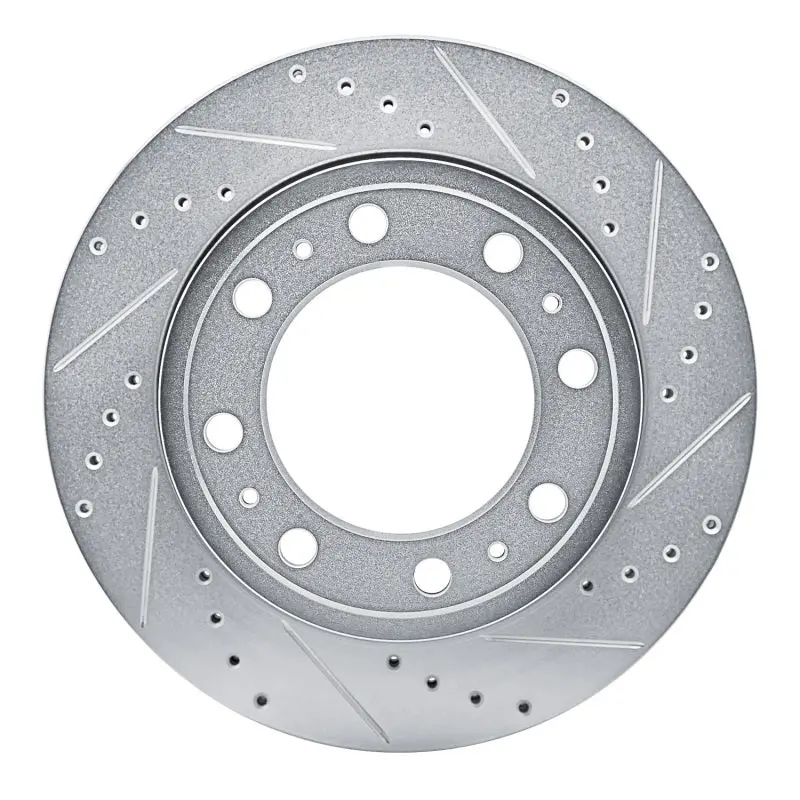 R1 19-25 Ram 3500 Rear Right Drilled & Slotted Silver Brake Rotor 1