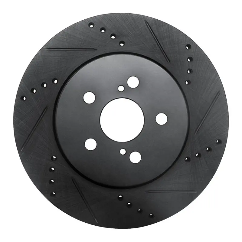 R1 19-25 Toyota Corolla (Mexico) Front Right Drilled & Slotted Black Brake Rotor 1