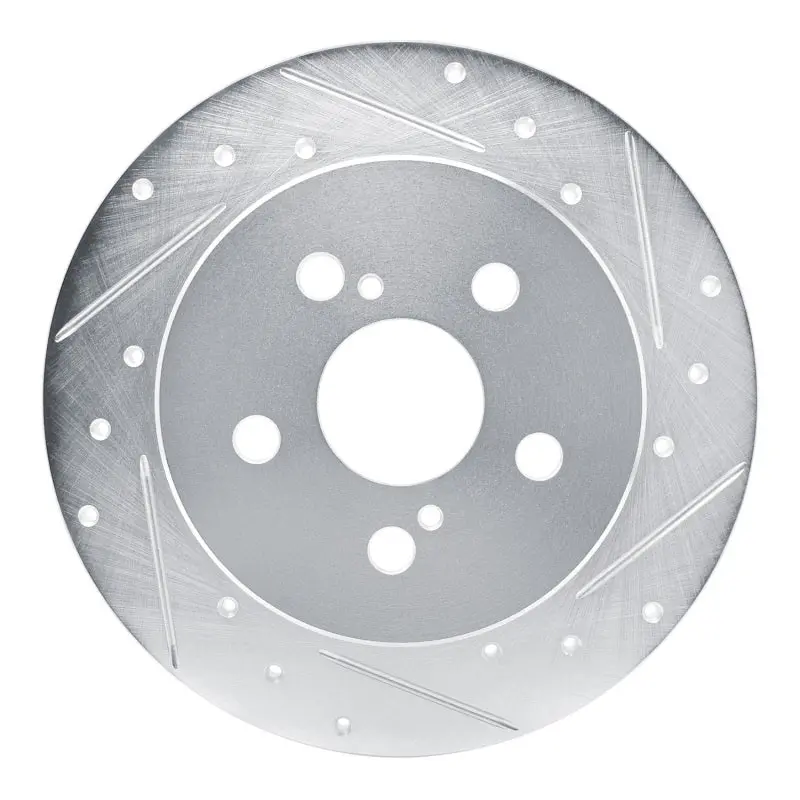 R1 19-25 Toyota Corolla (Mexico) Rear Right Drilled & Slotted Silver Brake Rotor 1