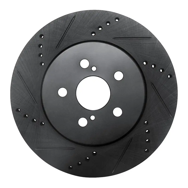 R1 19-25 Toyota Corolla (Us/Canada) Front Left Drilled & Slotted Black Brake Rotor 1