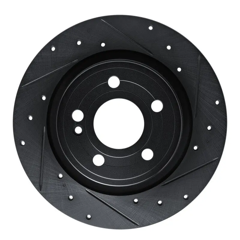 R1 19-26 Mercedes-Benz A200 (Mexico) Rear Right Drilled & Slotted Black Brake Rotor 1