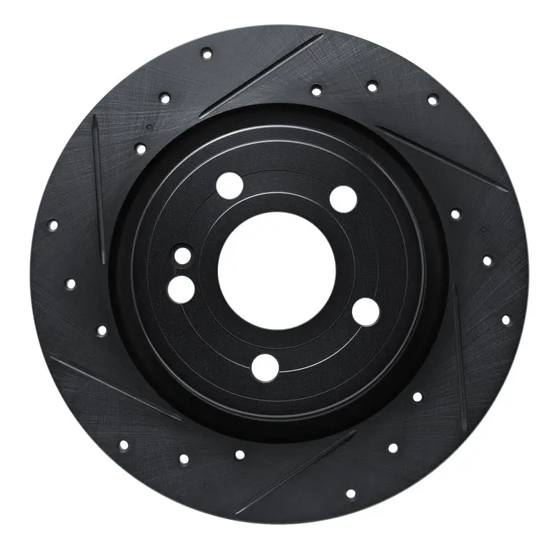 R1 19-26 Mercedes-Benz A220 Rear Left Drilled & Slotted Black Brake Rotor 1