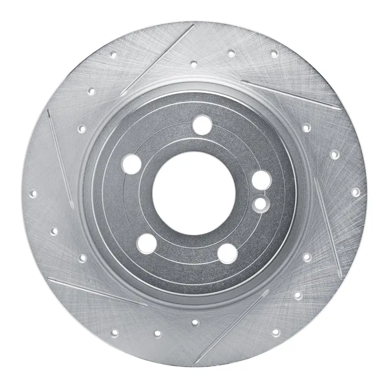 R1 19-26 Mercedes-Benz A220 Rear Left Drilled & Slotted Silver Brake Rotor 1