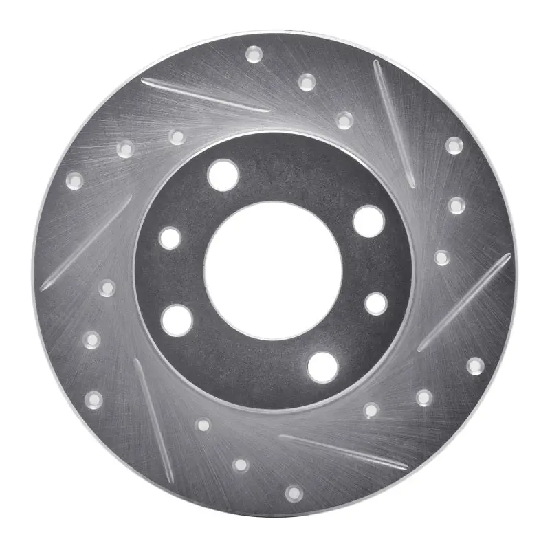 R1 1966-1992 Bertone X-1/9 Front/Rear Right Drilled & Slotted Silver Brake Rotor 1