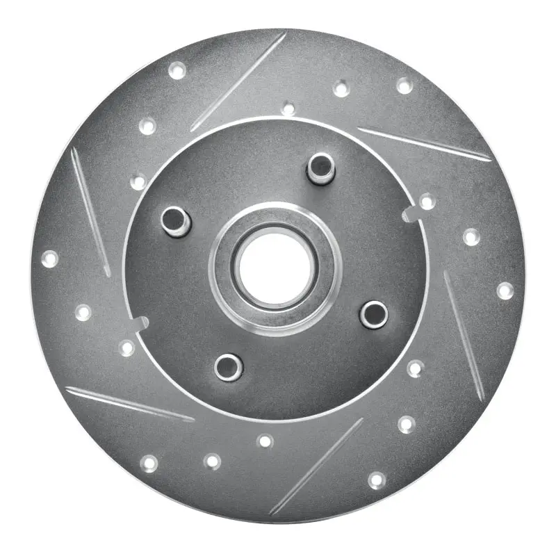 R1 1978-1987 Chevrolet Chevette Front Left Drilled & Slotted Silver Brake Rotor 1