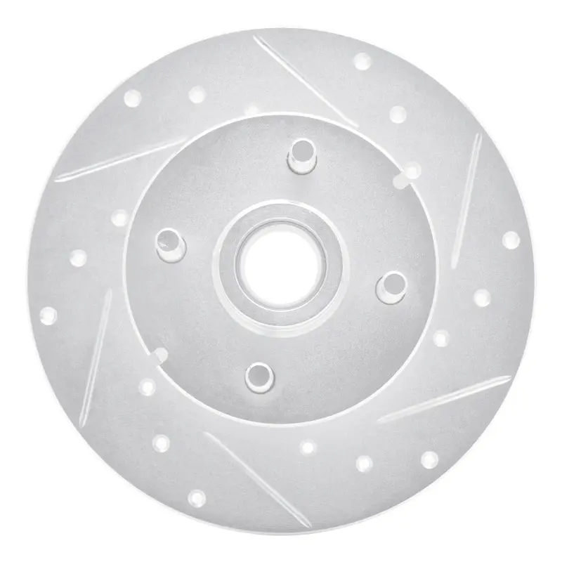 R1 1978-1987 Chevrolet Chevette Front Right Drilled & Slotted Silver Brake Rotor 1