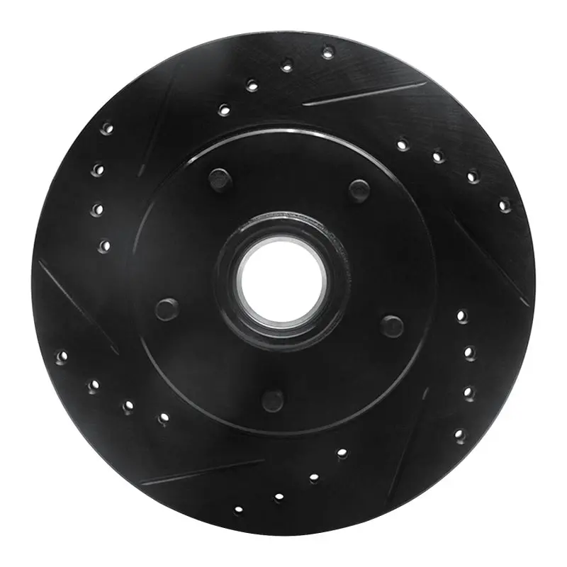 R1 1978-1990 Buick Estate Wagon Front Left Drilled & Slotted Black Brake Rotor 1