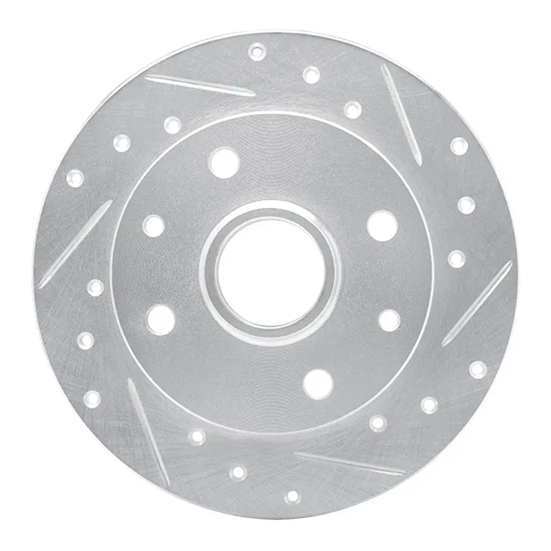 R1 1981-1985 Mazda Rx-7 Rear Right Drilled & Slotted Silver Brake Rotor 1