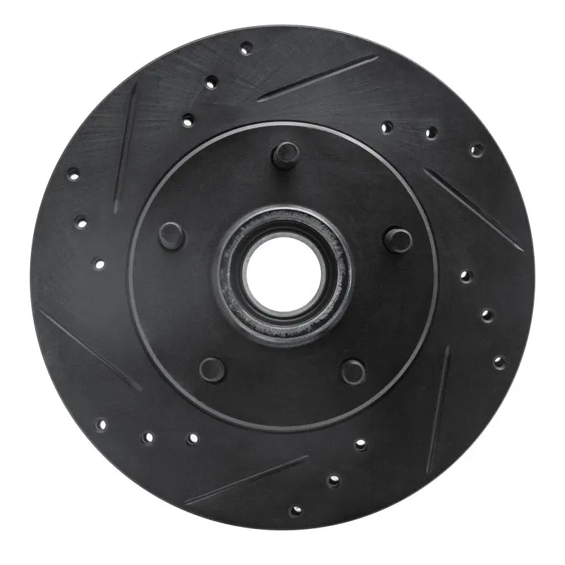 R1 1982-1995 Buick Regal Front Left Drilled & Slotted Black Brake Rotor 1