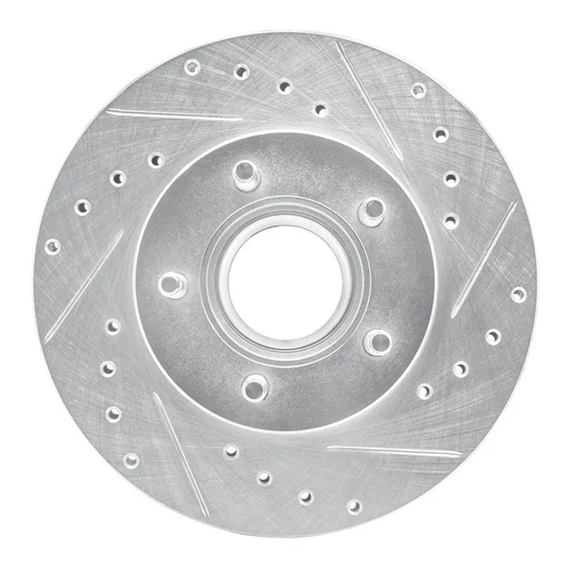 R1 1983-1992 Ford Explorer Front Right Drilled & Slotted Silver Brake Rotor 1