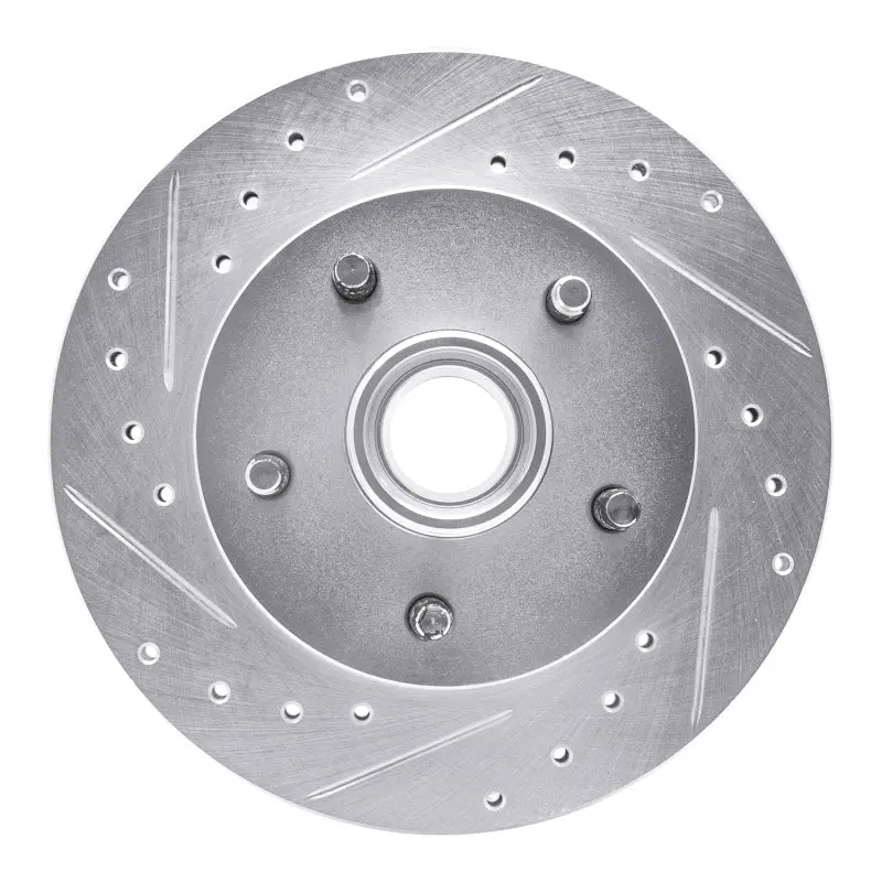 R1 1983-1997 Ford Ranger (Usa/Canada) Front Left Drilled & Slotted Silver Brake Rotor 1