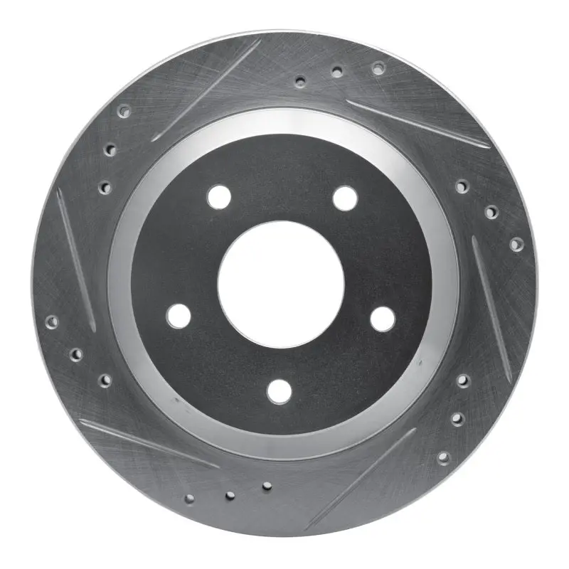 R1 1985-1992 Chevrolet Camaro Rear Left Drilled & Slotted Silver Brake Rotor 1